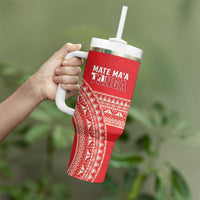Mate Ma'a Tonga 2026 Rugby Custom Tumbler With Handle Go Champions Tongan Ngatu Pattern LT14 - Polynesian Pride