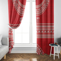 Mate Ma'a Tonga 2026 Rugby Window Curtain Go Champions Tongan Ngatu Pattern LT14 - Polynesian Pride