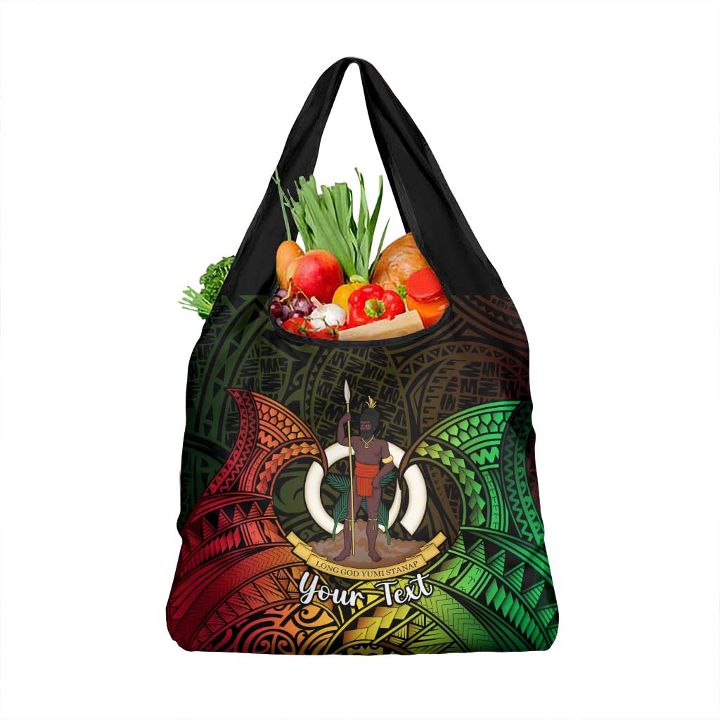 Personalised Vanuatu Family Day Grocery Bag Happy 26 December Vanuatuan Pig Tusk LT14 1-pack One Size Black - Polynesian Pride