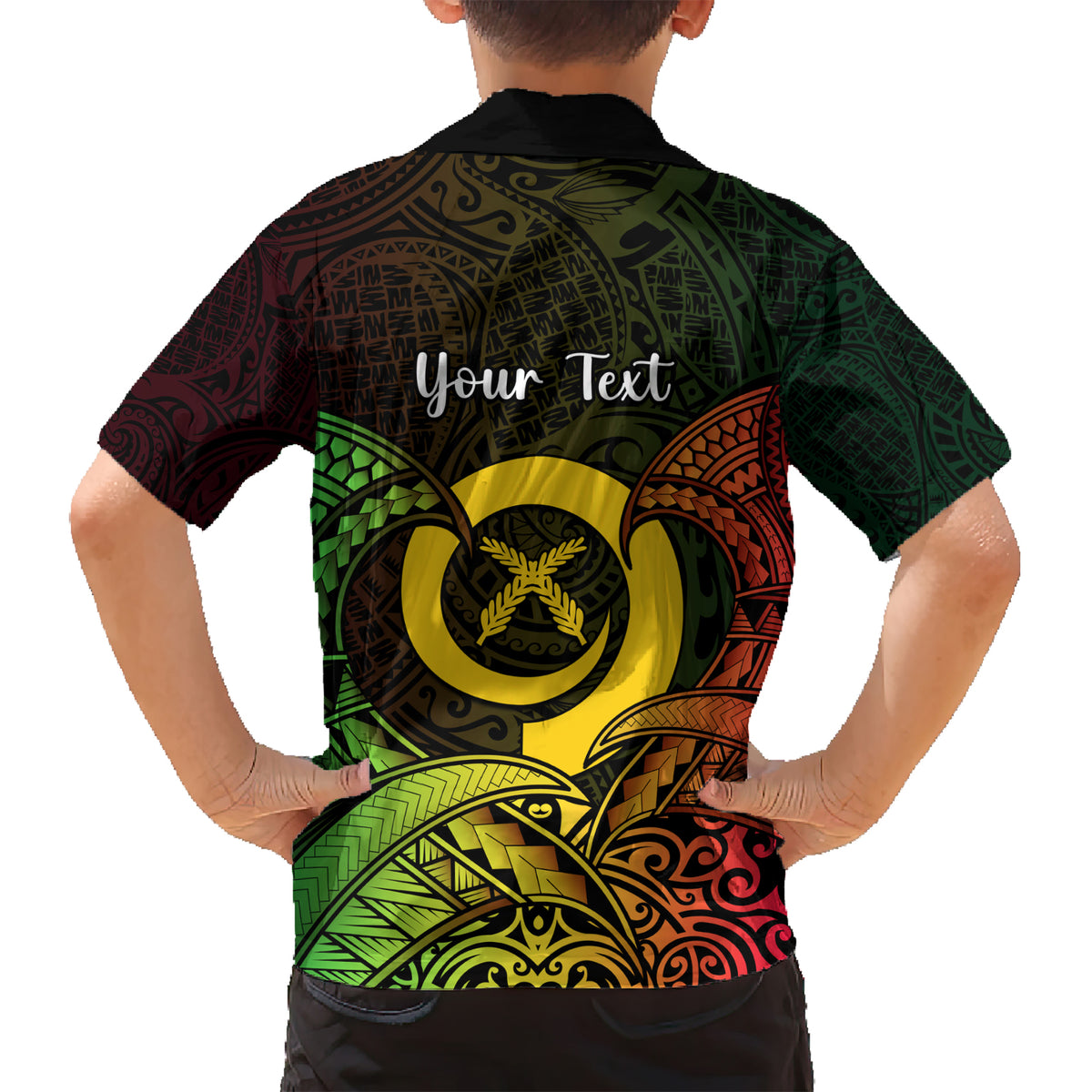 Personalised Vanuatu Family Day Kid Hawaiian Shirt Happy 26 December Vanuatuan Pig Tusk LT14 - Polynesian Pride
