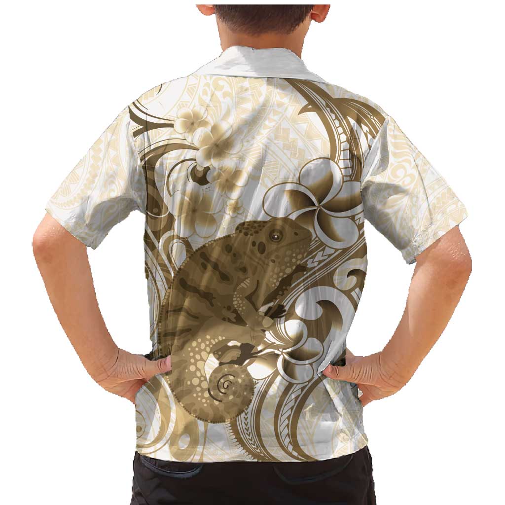 Brown And White Hawaii Chameleon Family Matching Mermaid Dress and Hawaiian Shirt Plumeria Polynesian Tribal Art LT14 - Polynesian Pride