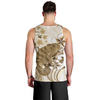 Brown And White Hawaii Chameleon Men Tank Top Plumeria Polynesian Tribal Art LT14 - Polynesian Pride