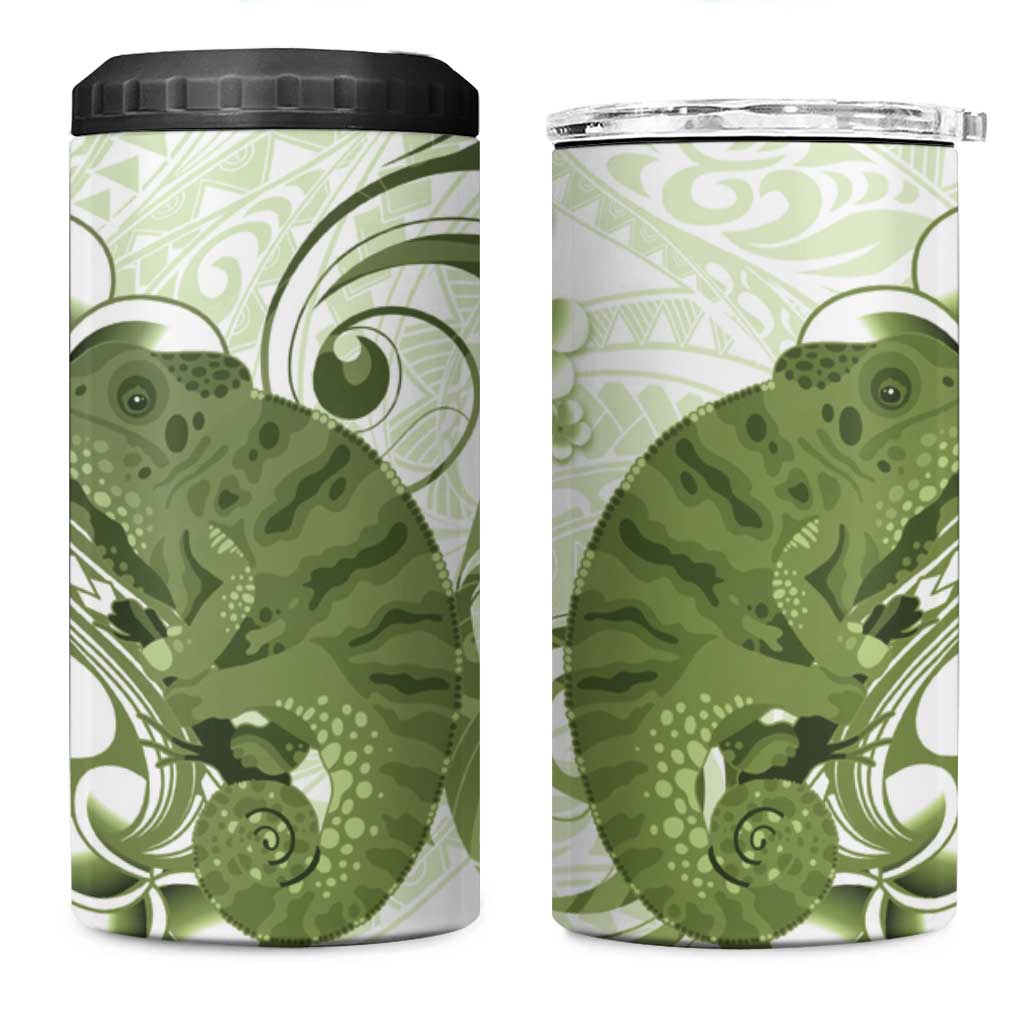 Green And White Hawaii Chameleon 4 in 1 Can Cooler Tumbler Plumeria Polynesian Tribal Art LT14 One Size: 16 oz Lime Green - Polynesian Pride