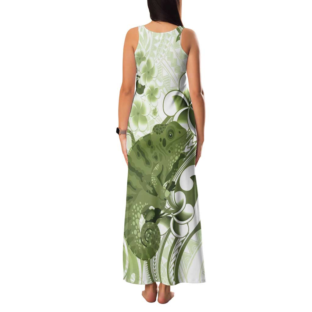 Green And White Hawaii Chameleon Family Matching Tank Maxi Dress and Hawaiian Shirt Plumeria Polynesian Tribal Art LT14 - Polynesian Pride