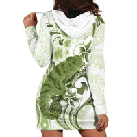 Green And White Hawaii Chameleon Hoodie Dress Plumeria Polynesian Tribal Art LT14 - Polynesian Pride