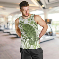 Green And White Hawaii Chameleon Men Tank Top Plumeria Polynesian Tribal Art LT14 Lime Green - Polynesian Pride