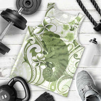 Green And White Hawaii Chameleon Men Tank Top Plumeria Polynesian Tribal Art LT14 - Polynesian Pride