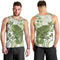 Green And White Hawaii Chameleon Men Tank Top Plumeria Polynesian Tribal Art LT14 - Polynesian Pride