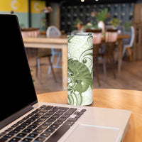 Green And White Hawaii Chameleon Skinny Tumbler Plumeria Polynesian Tribal Art LT14 - Polynesian Pride