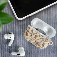 Beige Palaka Hawaii Mele Kalikimaka AirPods Case Ohia Lehua Shell Leis Funny Gingerbread Santa - Polynesian Pride