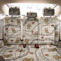 Beige Palaka Hawaii Mele Kalikimaka Back Car Seat Cover Ohia Lehua Shell Leis Funny Gingerbread Santa LT14 - Polynesian Pride
