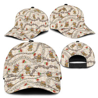 Beige Palaka Hawaii Mele Kalikimaka Classic Cap Ohia Lehua Shell Leis Funny Gingerbread Santa - Polynesian Pride