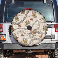 Beige Palaka Hawaii Mele Kalikimaka Spare Tire Cover Ohia Lehua Shell Leis Funny Gingerbread Santa LT14 Beige - Polynesian Pride