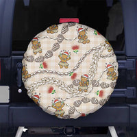 Beige Palaka Hawaii Mele Kalikimaka Spare Tire Cover Ohia Lehua Shell Leis Funny Gingerbread Santa LT14 No hole Beige - Polynesian Pride