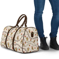 Beige Palaka Hawaii Mele Kalikimaka Travel Bag Ohia Lehua Shell Leis Funny Gingerbread Santa LT14 - Polynesian Pride