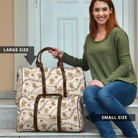 Beige Palaka Hawaii Mele Kalikimaka Travel Bag Ohia Lehua Shell Leis Funny Gingerbread Santa LT14 - Polynesian Pride