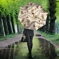 Beige Palaka Hawaii Mele Kalikimaka Umbrella Ohia Lehua Shell Leis Funny Gingerbread Santa - Polynesian Pride