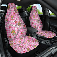 Pink Palaka Hawaii Mele Kalikimaka Car Seat Cover Ohia Lehua Shell Leis Funny Gingerbread Santa LT14 One Size Pink - Polynesian Pride