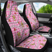 Pink Palaka Hawaii Mele Kalikimaka Car Seat Cover Ohia Lehua Shell Leis Funny Gingerbread Santa LT14 - Polynesian Pride