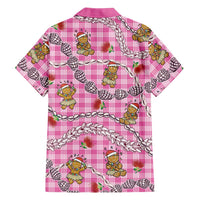 Pink Palaka Hawaii Mele Kalikimaka Family Matching Puletasi and Hawaiian Shirt Ohia Lehua Shell Leis Funny Gingerbread Santa LT14 - Polynesian Pride