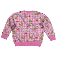 Pink Palaka Hawaii Mele Kalikimaka Kid Ugly Christmas Sweater Ohia Lehua Shell Leis Funny Gingerbread Santa LT14 - Polynesian Pride