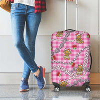 Pink Palaka Hawaii Mele Kalikimaka Luggage Cover Ohia Lehua Shell Leis Funny Gingerbread Santa LT14 - Polynesian Pride