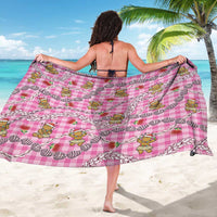 Pink Palaka Hawaii Mele Kalikimaka Sarong Ohia Lehua Shell Leis Funny Gingerbread Santa - Polynesian Pride