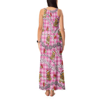 Pink Palaka Hawaii Mele Kalikimaka Tank Maxi Dress Ohia Lehua Shell Leis Funny Gingerbread Santa LT14 - Polynesian Pride