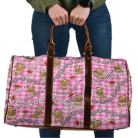 Pink Palaka Hawaii Mele Kalikimaka Travel Bag Ohia Lehua Shell Leis Funny Gingerbread Santa LT14 Pink - Polynesian Pride