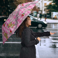 Pink Palaka Hawaii Mele Kalikimaka Umbrella Ohia Lehua Shell Leis Funny Gingerbread Santa - Polynesian Pride