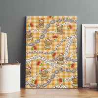 Gold Palaka Hawaii Mele Kalikimaka Canvas Wall Art Ohia Lehua Shell Leis Funny Gingerbread Santa - Polynesian Pride