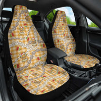 Gold Palaka Hawaii Mele Kalikimaka Car Seat Cover Ohia Lehua Shell Leis Funny Gingerbread Santa LT14 One Size Gold - Polynesian Pride