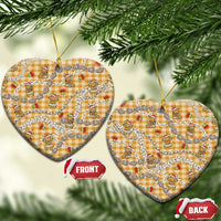 Gold Palaka Hawaii Mele Kalikimaka Ceramic Ornament Ohia Lehua Shell Leis Funny Gingerbread Santa - Polynesian Pride