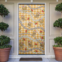 Gold Palaka Hawaii Mele Kalikimaka Door Cover Ohia Lehua Shell Leis Funny Gingerbread Santa LT14 Gold - Polynesian Pride