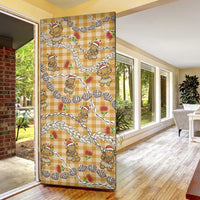 Gold Palaka Hawaii Mele Kalikimaka Door Cover Ohia Lehua Shell Leis Funny Gingerbread Santa LT14 - Polynesian Pride
