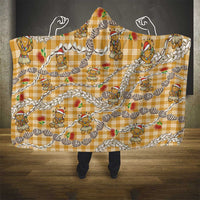 Gold Palaka Hawaii Mele Kalikimaka Hooded Blanket Ohia Lehua Shell Leis Funny Gingerbread Santa LT14 - Polynesian Pride
