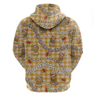 Gold Palaka Hawaii Mele Kalikimaka Hoodie Ohia Lehua Shell Leis Funny Gingerbread Santa LT14 - Polynesian Pride