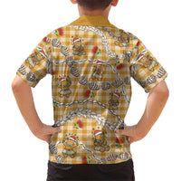 Gold Palaka Hawaii Mele Kalikimaka Kid Hawaiian Shirt Ohia Lehua Shell Leis Funny Gingerbread Santa LT14 - Polynesian Pride