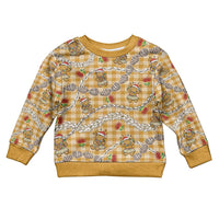 Gold Palaka Hawaii Mele Kalikimaka Kid Ugly Christmas Sweater Ohia Lehua Shell Leis Funny Gingerbread Santa LT14 Kid Gold - Polynesian Pride