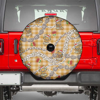 Gold Palaka Hawaii Mele Kalikimaka Spare Tire Cover Ohia Lehua Shell Leis Funny Gingerbread Santa LT14 - Polynesian Pride
