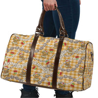 Gold Palaka Hawaii Mele Kalikimaka Travel Bag Ohia Lehua Shell Leis Funny Gingerbread Santa LT14 - Polynesian Pride