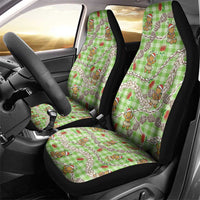 Green Palaka Hawaii Mele Kalikimaka Car Seat Cover Ohia Lehua Shell Leis Funny Gingerbread Santa LT14 - Polynesian Pride
