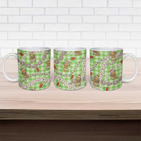 Green Palaka Hawaii Mele Kalikimaka Ceramic Mug Ohia Lehua Shell Leis Funny Gingerbread Santa LT14 - Polynesian Pride