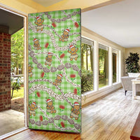 Green Palaka Hawaii Mele Kalikimaka Door Cover Ohia Lehua Shell Leis Funny Gingerbread Santa LT14 - Polynesian Pride