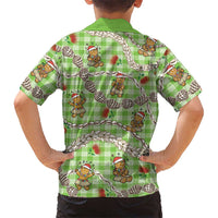 Green Palaka Hawaii Mele Kalikimaka Family Matching Tank Maxi Dress and Hawaiian Shirt Ohia Lehua Shell Leis Funny Gingerbread Santa LT14 - Polynesian Pride