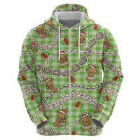 Green Palaka Hawaii Mele Kalikimaka Hoodie Ohia Lehua Shell Leis Funny Gingerbread Santa LT14 - Polynesian Pride