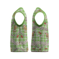 Green Palaka Hawaii Mele Kalikimaka Christmas Knitted V-Neck Vest Ohia Lehua Shell Leis Funny Gingerbread Santa LT14 - Polynesian Pride