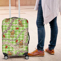 Green Palaka Hawaii Mele Kalikimaka Luggage Cover Ohia Lehua Shell Leis Funny Gingerbread Santa LT14 Green - Polynesian Pride
