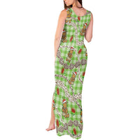 Green Palaka Hawaii Mele Kalikimaka Tank Maxi Dress Ohia Lehua Shell Leis Funny Gingerbread Santa LT14 - Polynesian Pride