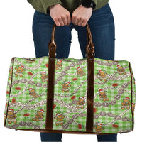 Green Palaka Hawaii Mele Kalikimaka Travel Bag Ohia Lehua Shell Leis Funny Gingerbread Santa LT14 Green - Polynesian Pride